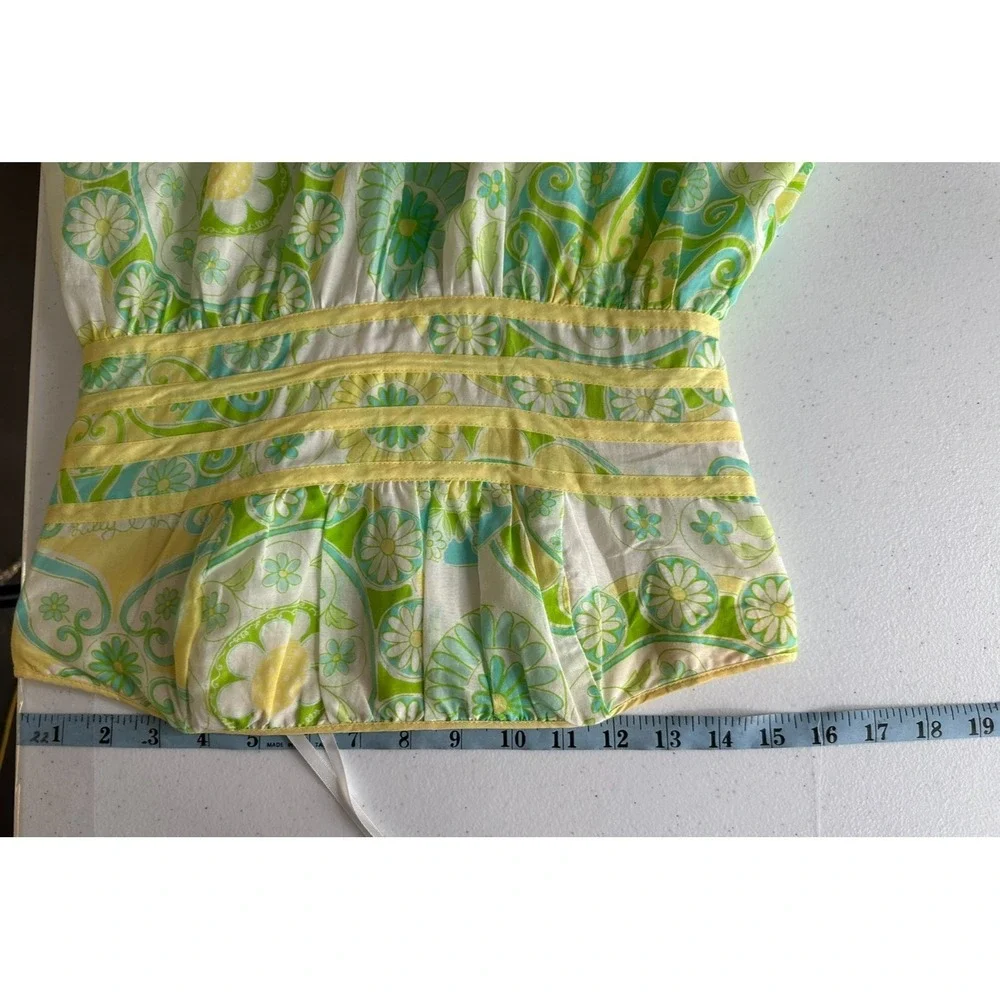 Lilly Pulitzer Strapless Silk Dress Womens 2 Fairy Floral Spring Preppy Coquette - Picture 3 of 9